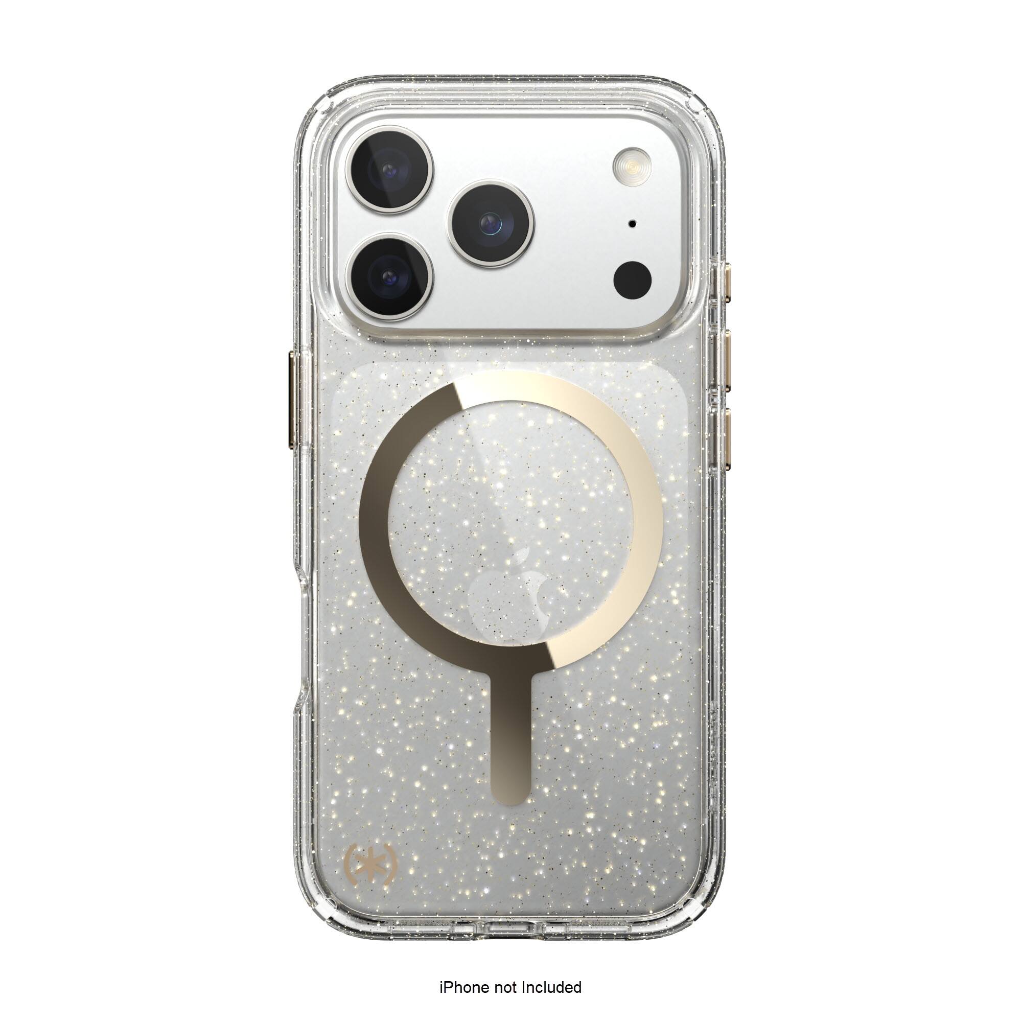 Speck - Presidio Lux with MagSafe Case for Apple iPhone 17 Pro - Glitter/Gold Metallic
