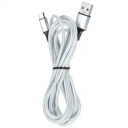 Front. Unique Bargains - Controller Charger Cable 6Ft USB A to Micro USB Fast Charging Cord - Silver.