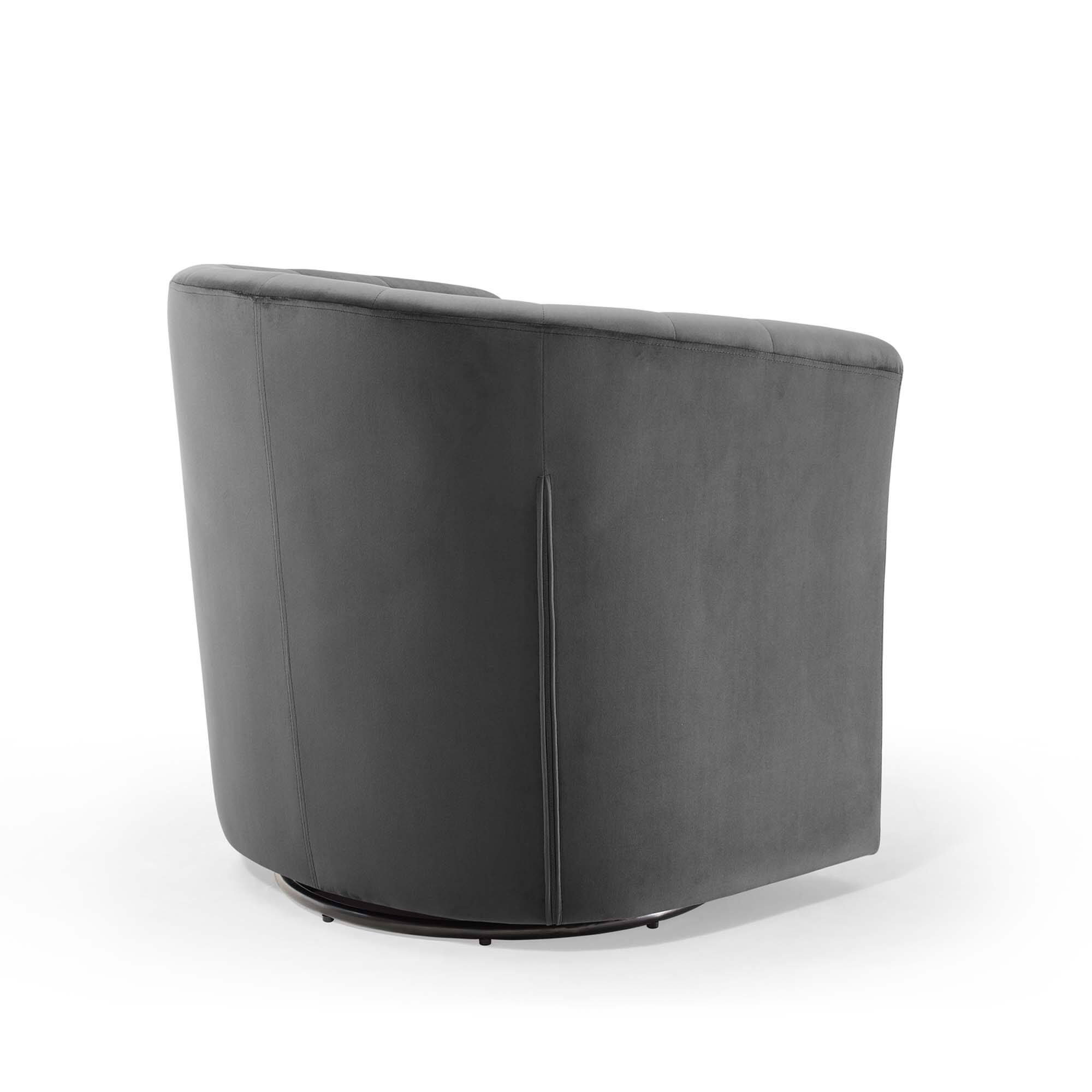 Alt View 2. Modway - Prospect Tufted Performance Velvet Swivel Armchair by Modway - Charcoal.