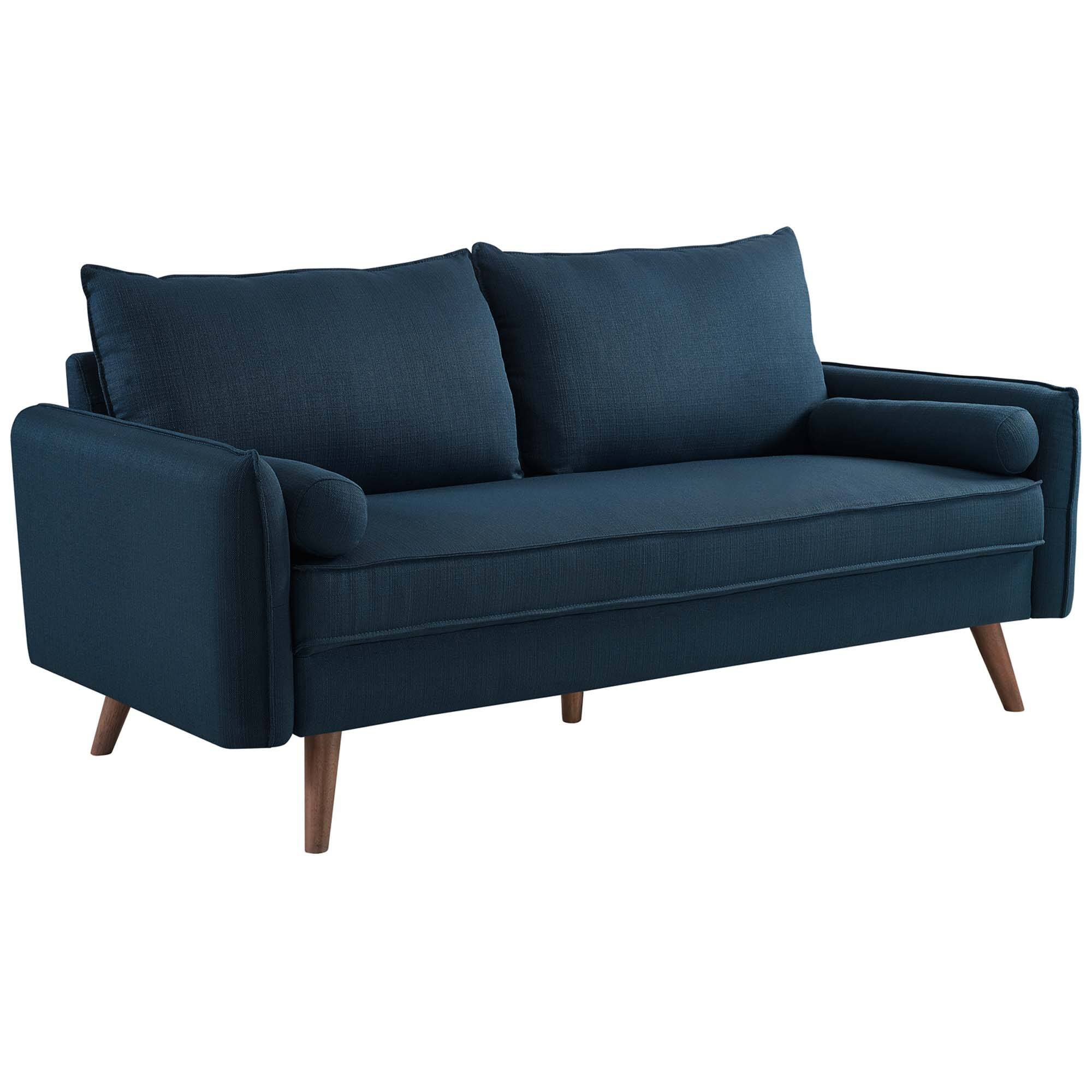 Angle. Modway - Revive Upholstered Fabric Sofa and Loveseat Set by Modway - Blue.