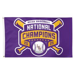 WinCraft - LSU Tigers 2025 NCAA Baseball Men's College World Series Champions 3' x 5' One-Sided Deluxe Flag - Multicolor