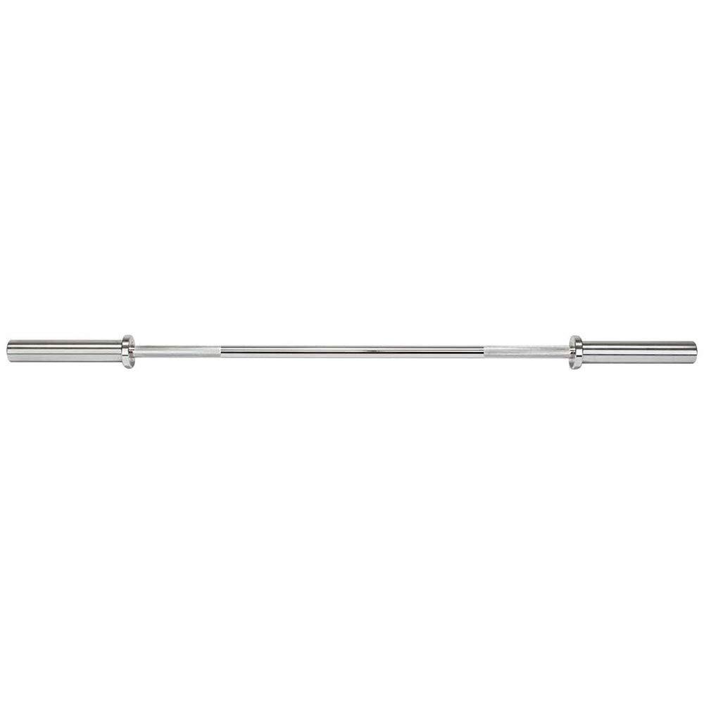 Front. Amber Sporting Goods - Olympic Weightlifting Barbell 86", Heavy-Duty Straight Bar for 2" Plates, 330 lb Capacity - Silver.