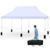 Front. Costway - Costway 10 x 20 FT Pop-up Canopy UPF50+ Sun Protection Tent with Carrying Bag - White.