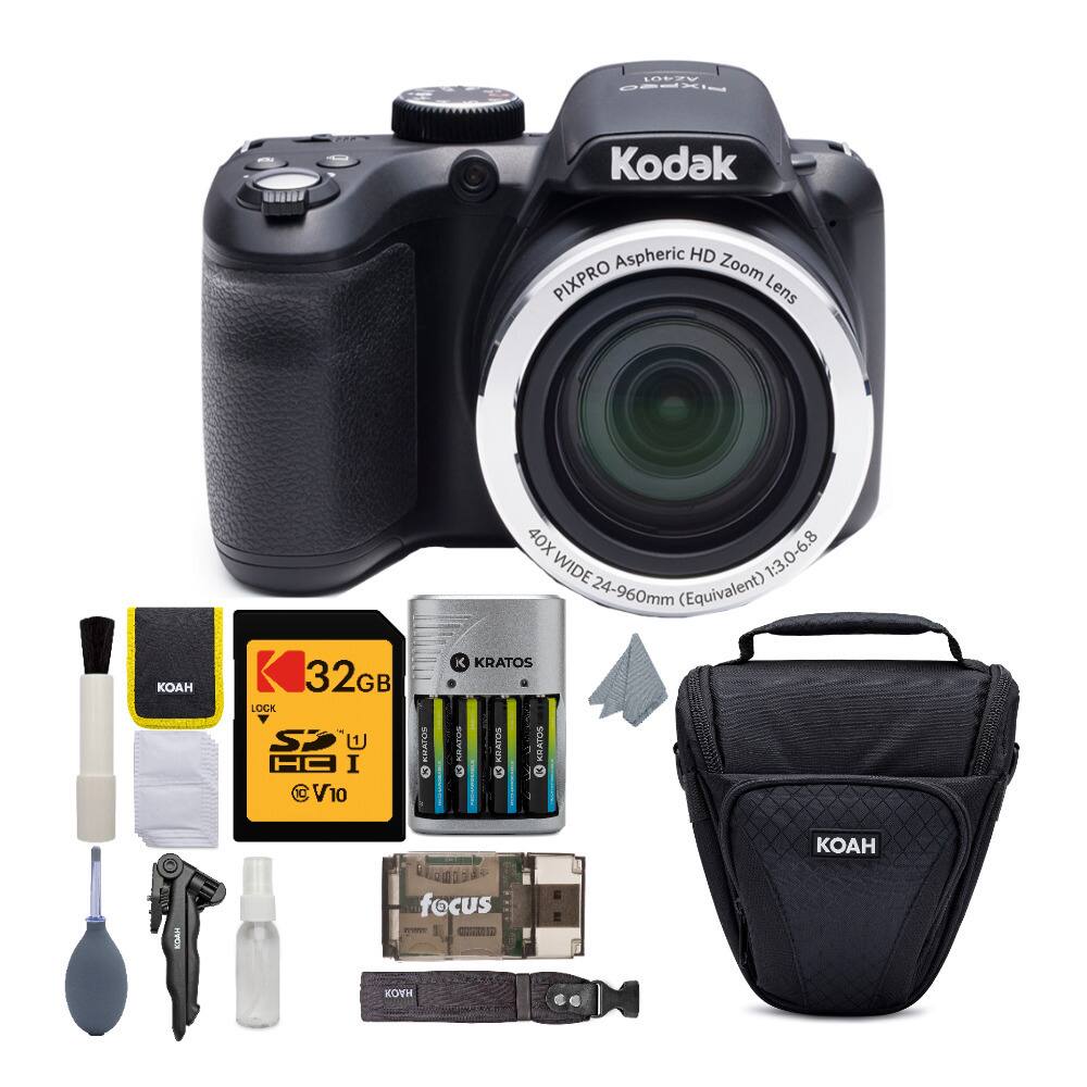 Kodak PIXPRO AZ401 Astro Zoom Digital Camera (Black) Bundle with