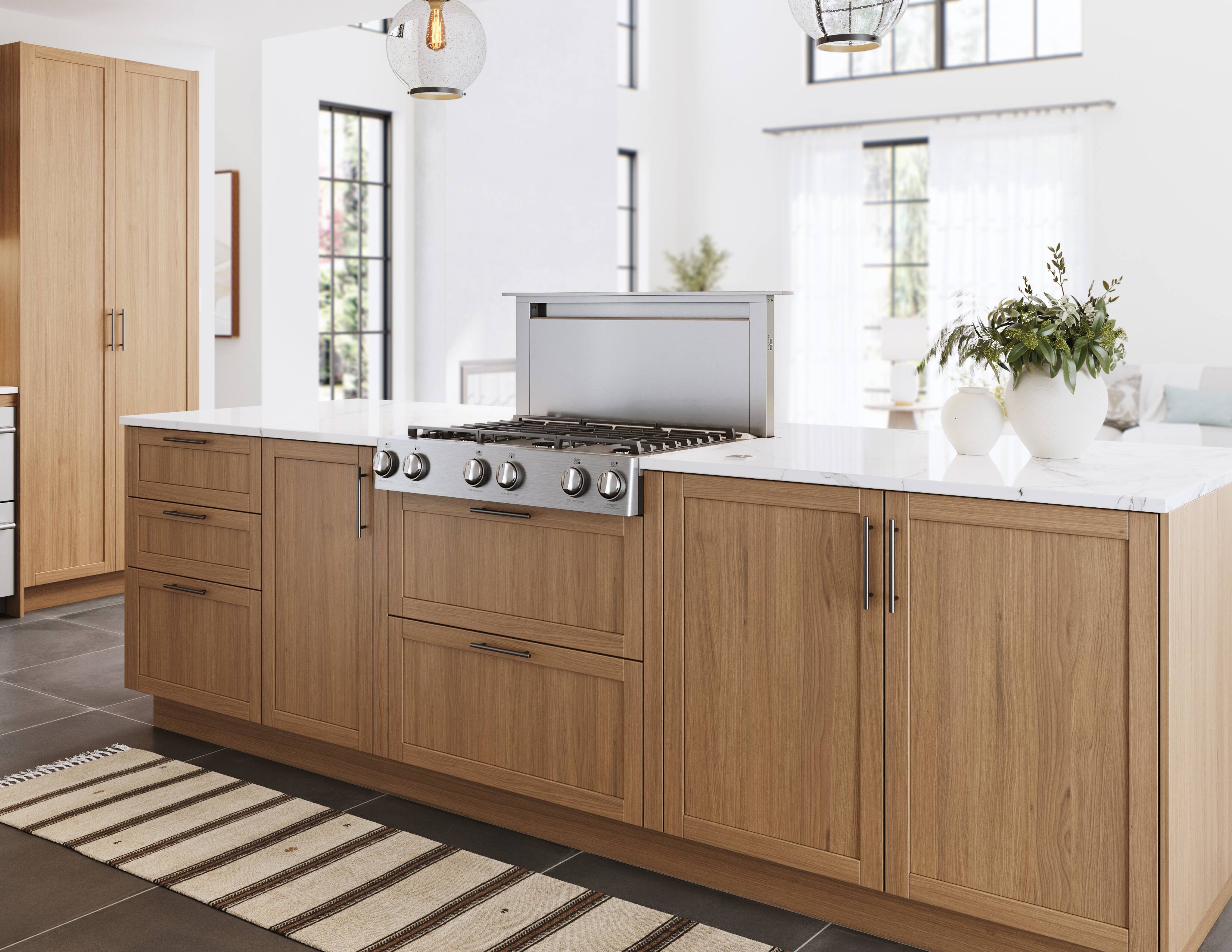 Alt View 19. Zephyr - Treviso 36 in. 600 CFM Telescopic Downdraft System with Single Blower - Stainless Steel.