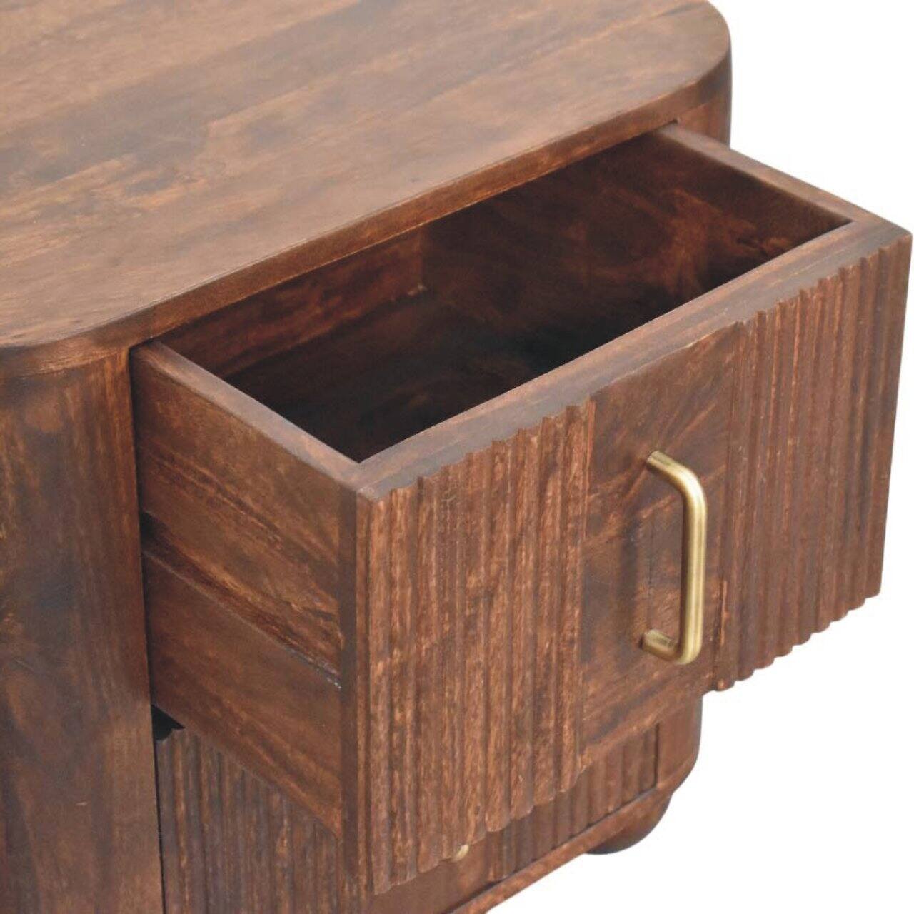 Alt View 6. Artisan Furniture - Artisan Furniture Solid Wood Marlowe Fluted Nightstand - Brown.