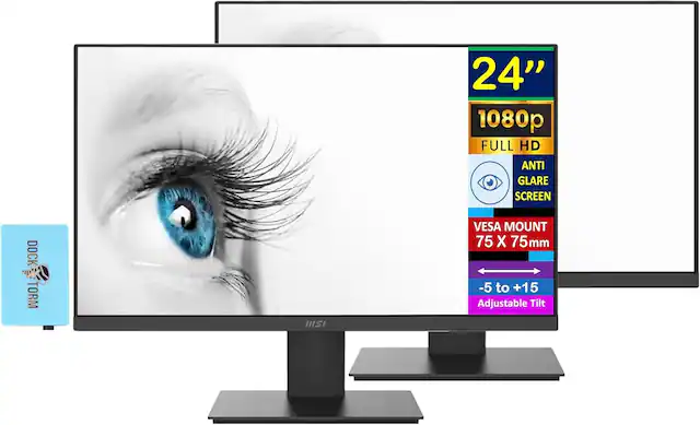 24" 1080p FULL HD ANTI GLARE SCREEN
DOCK TORM
VESAMOUNT 75 X 75mm
-5 to +15 Adjustable Tilt