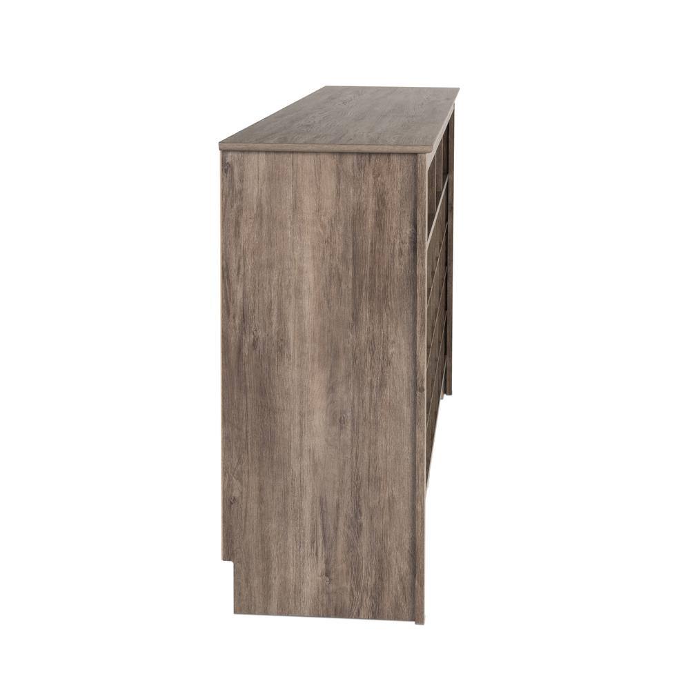 Left. Prepac - 60 inch Shoe Cubby Console, Drifted Grey - Gray.