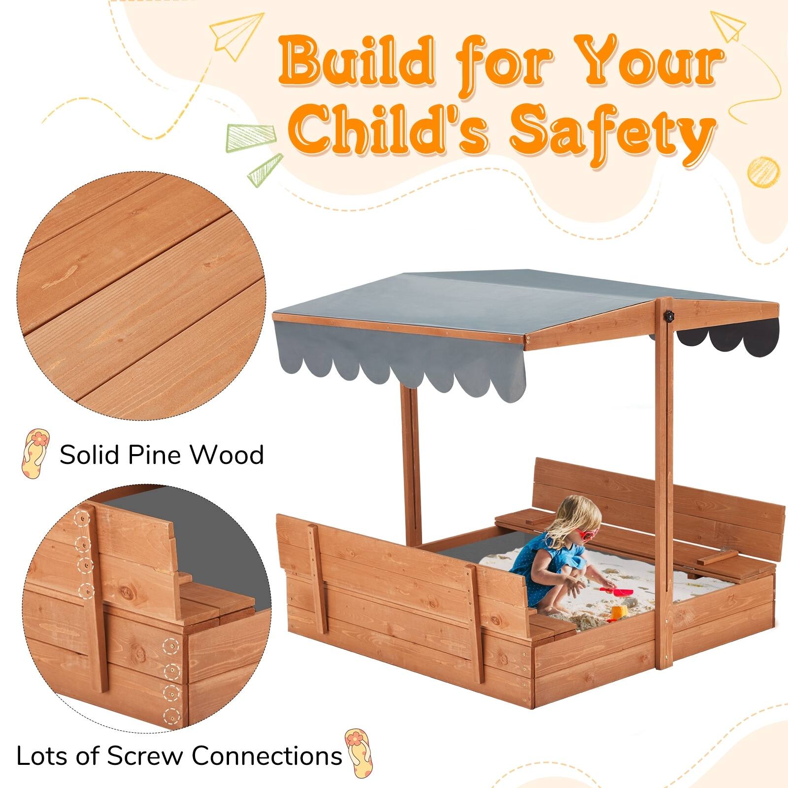 Build for Your Child's Safety

Solid Pine Wood

Lots of Screw Connections