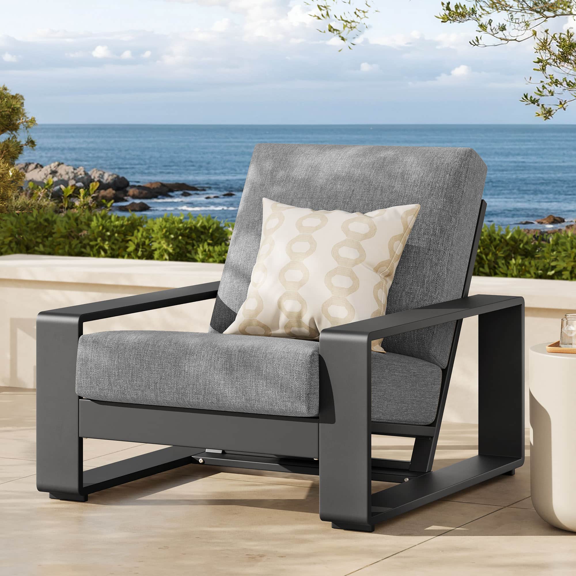 Lirienne Outdoor Patio Aluminum Armchair by Modway - Light Gray Gray