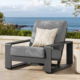 Lirienne Outdoor Patio Aluminum Armchair by Modway - Light Gray Gray
