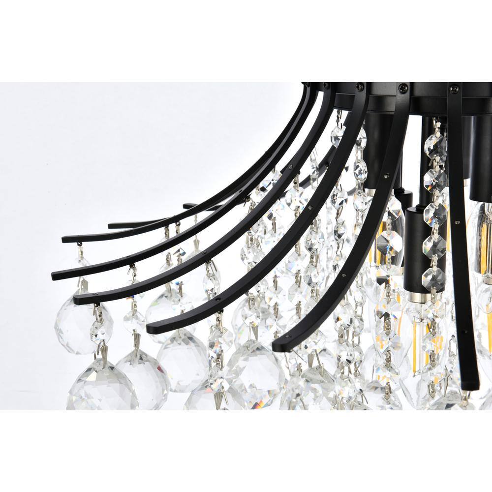Alt View 3. Elegant Lighting - Toureg 19 inch black flush mount - Black And Clear.