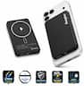 Energizer - 5,000mAh SLIM METAL 20W Magnetic Wireless Qi/Qi2.0/MagSafe PowerBank, Portable Charger, 2 Outputs, LED Display, & USB-C - Black