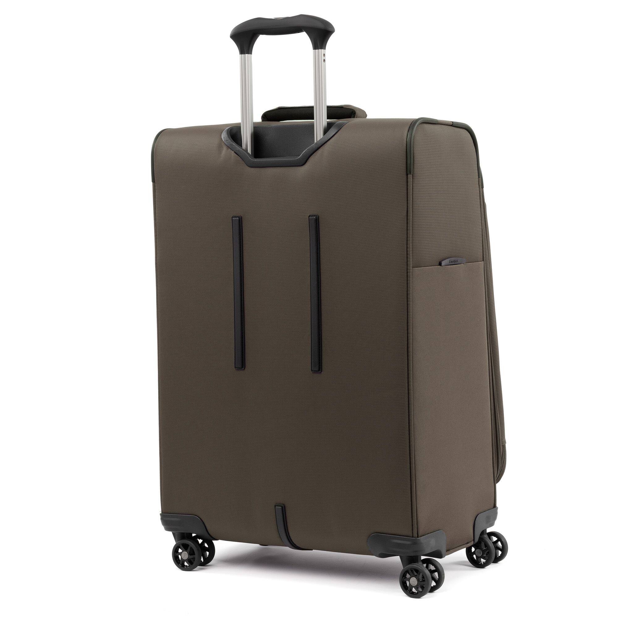 Back. Travelpro - Tourlite Softside Expandable 25" Checked Spinner Luggage - Espresso.