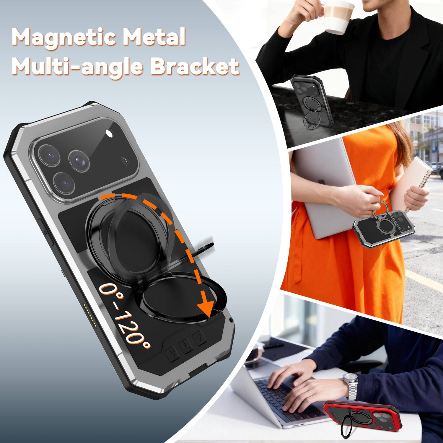 Magnetic Metal Multi-angle Bracket  
0°-120°