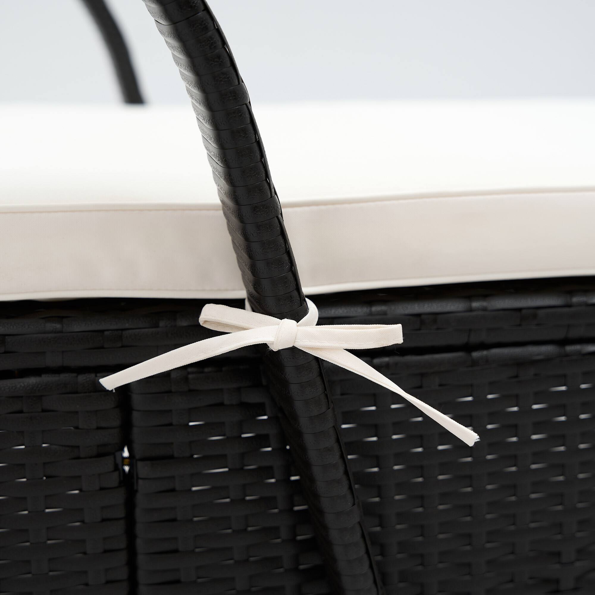 Alt View 8. Outsunny - Wicker Outdoor Chaise Lounge Set of 2, 5-Level Adjustable Backrest PE Rattan Pool Lounge Chair - Deep Coffee and Cream White.