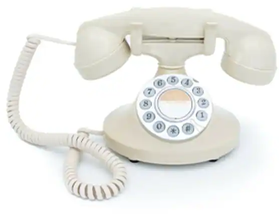 Front. PopMarket - GPO Retro GPOPRLPBCR Pearl Classic Desktop Push Button Telephone - Cream - MISC ACCESSORY - White.