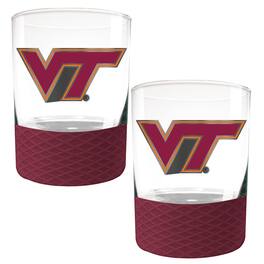 Great American Products - Virginia Tech Hokies 2-Pack 14oz. Rocks Glass Set with Silcone Grip - Maroon