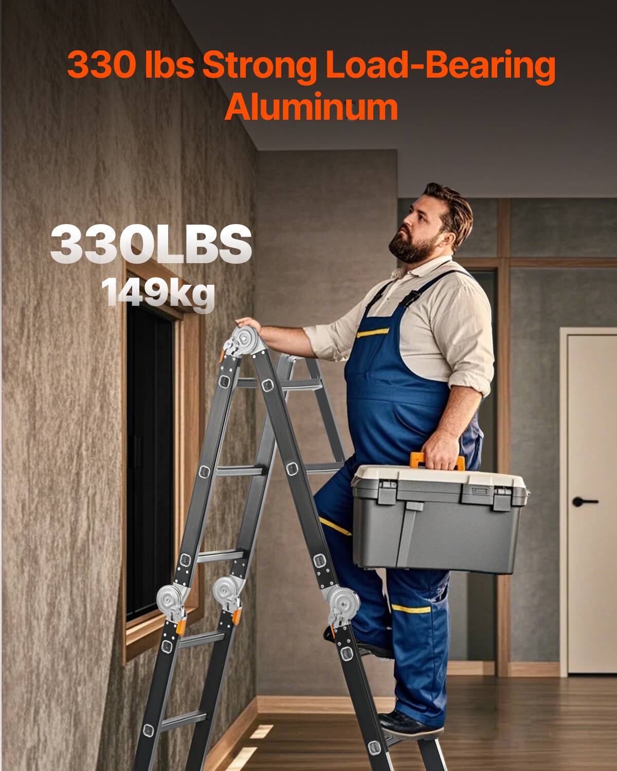 330 lbs Strong Load-Bearing Aluminum  
330LBS 149kg