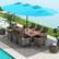 Alt View 1. Costway - 10 Pieces Patio Wicker Dining Set with Double-Sided Patio Umbrella 8 Armchairs - Turquoise,,Mix Brown.