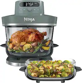 Ninja - Crispi Pro 6-in-1 Countertop Glass Air Fryer - Ash Gray