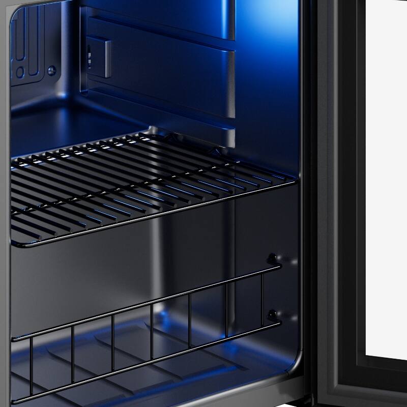 Alt View 3. Yeego - Yeego 65 Can Beverage Refrigerator Cooler, 1.63 cu.ft. Mini Beverage Fridge with Glass Door for Home/Dorm, Black - Black.