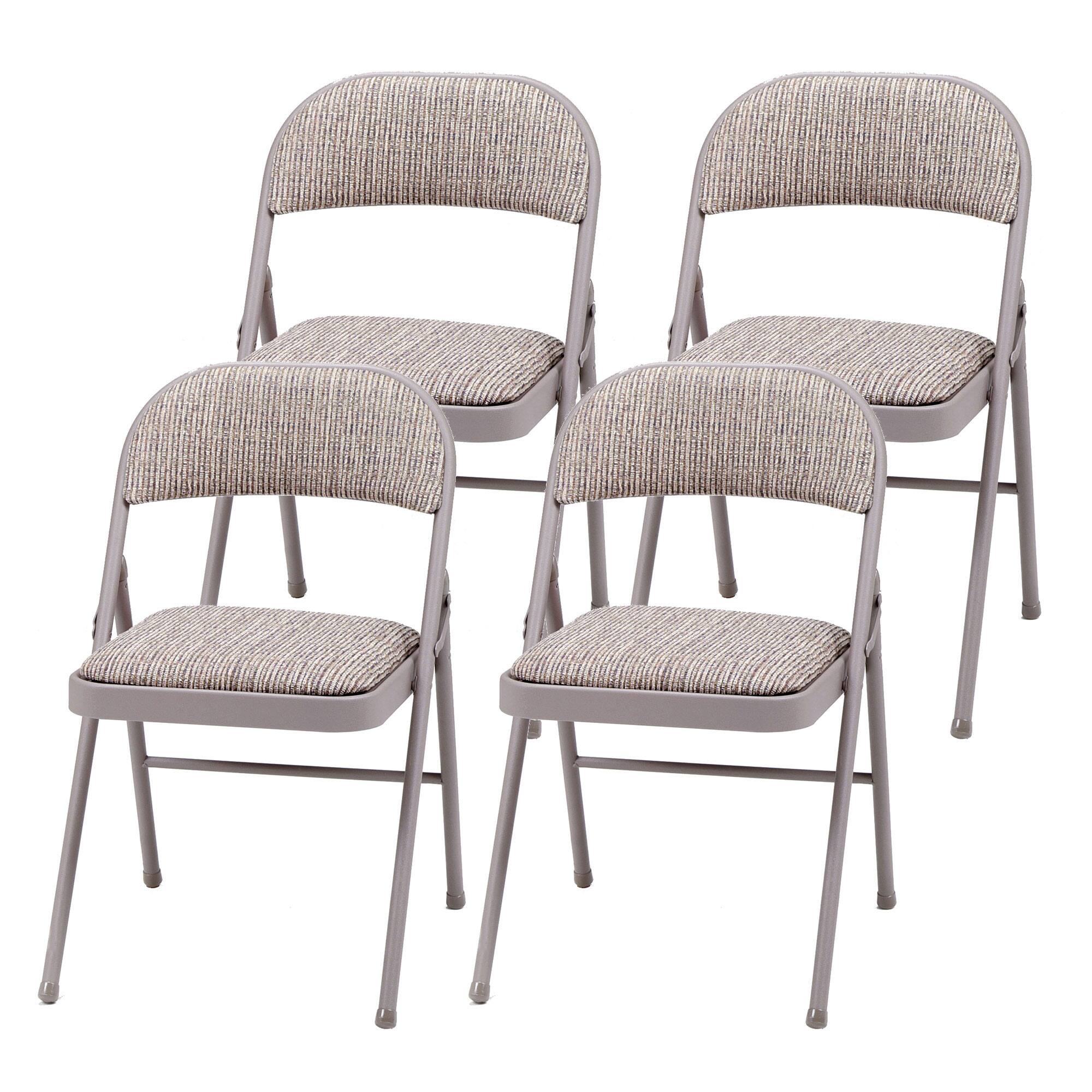 Alt View 1. MECO - MECO Sudden Comfort Deluxe Metal Fabric Padded Folding Chair Set, Gray (12 Pack) - Gray.
