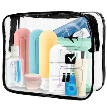 ce certification makeup travel bag factories WANDF TSA Approved Toiletry Bag, 2 Pack Clear or daily use Top 10 Cosmetic Bag Manufacturers