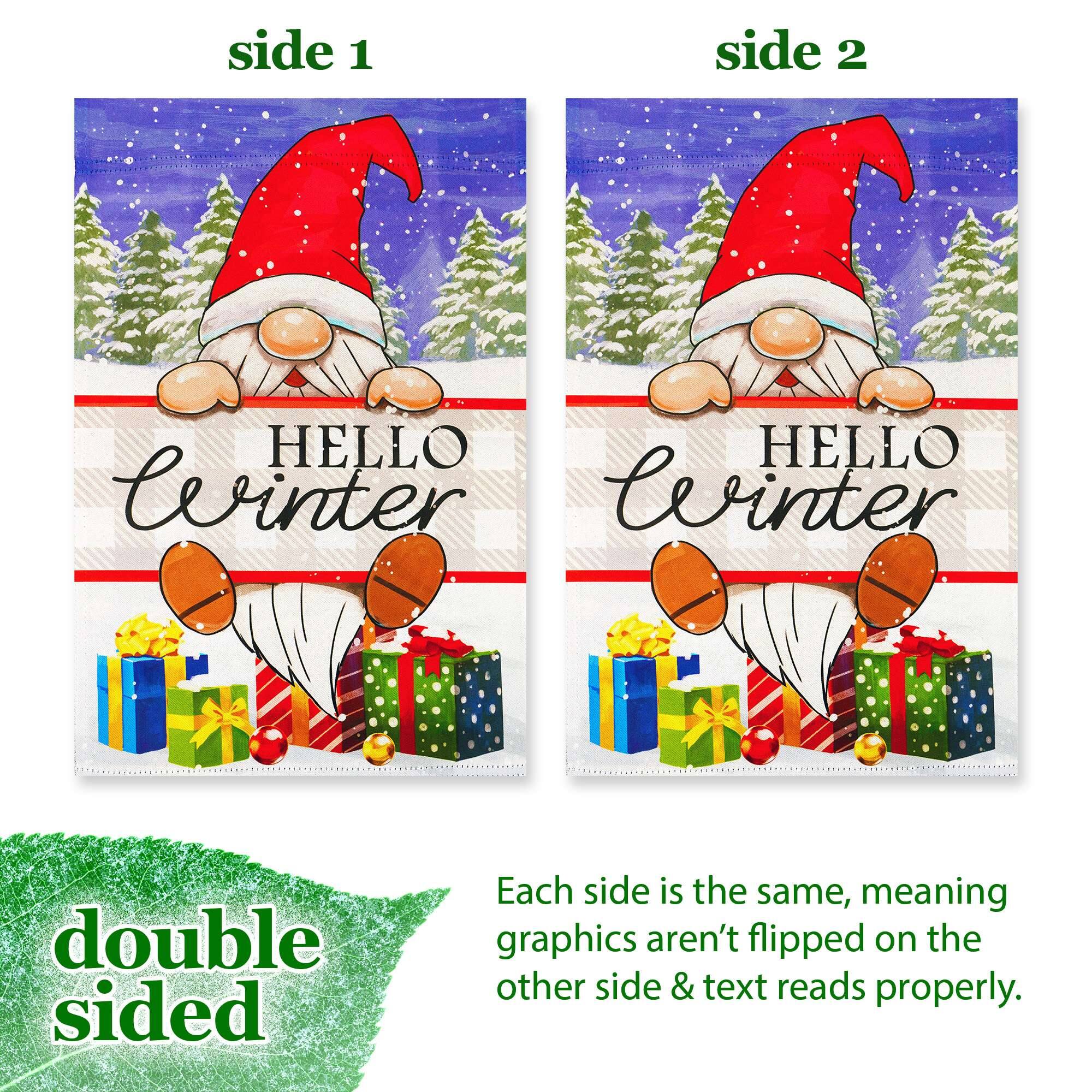 side 1 side 2  
HELLO HELLO  
Each side is the same, meaning graphics aren't flipped on the other side & text reads properly.
