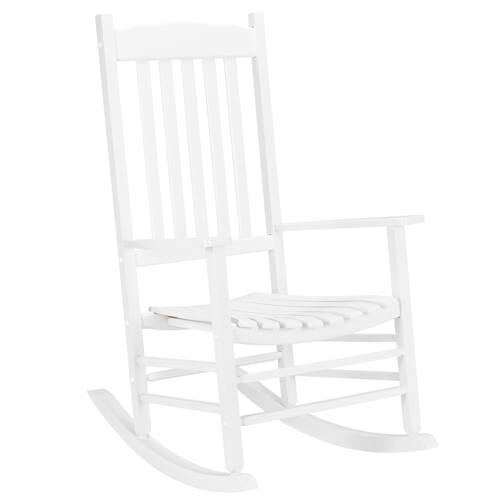 Alt View 1. Winado - 1PC 46in Classic Wooden Rocking Chair Oversized Porch with Armrest Durable Rocker for Indoor Outdoor Garden Patio - White.