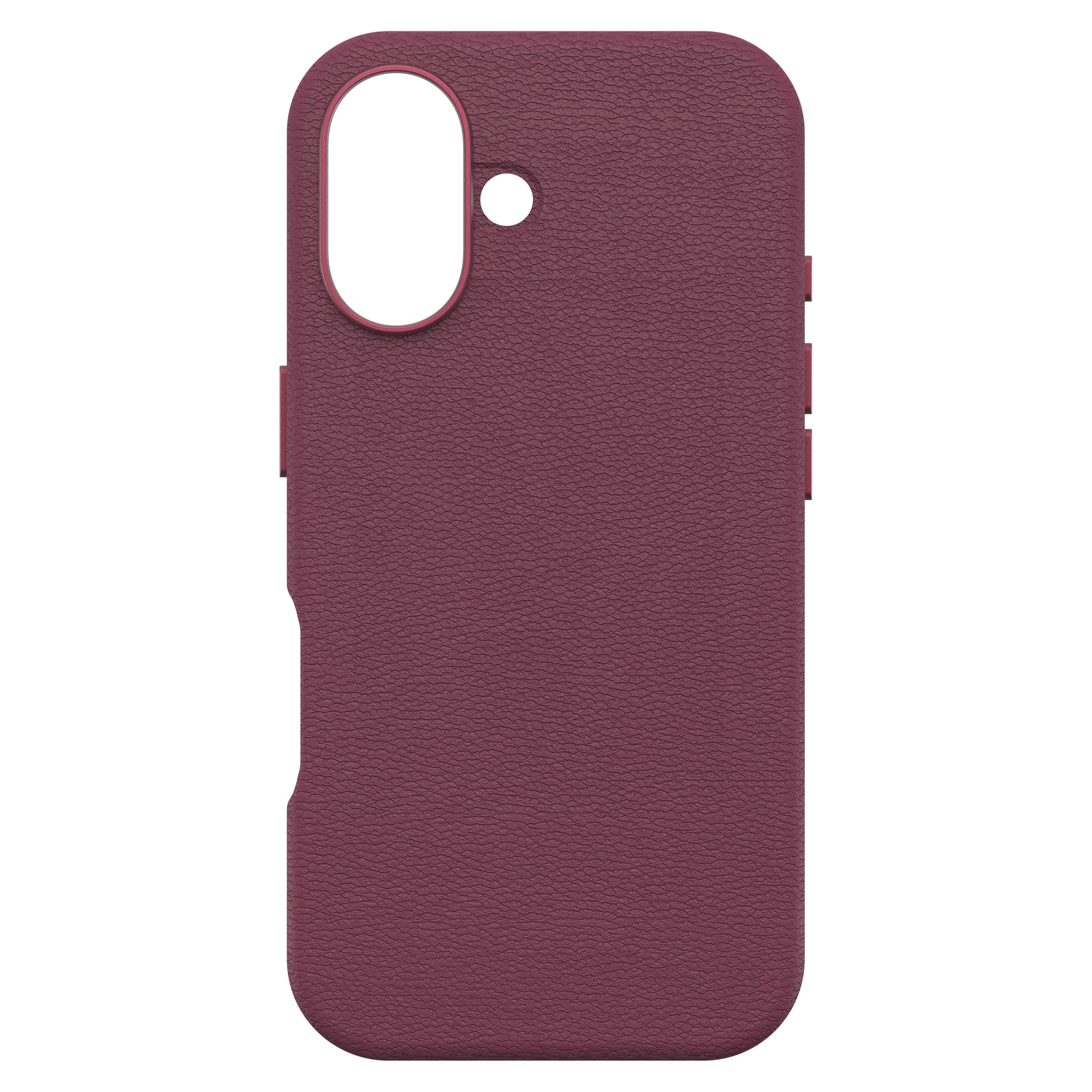 Angle. OtterBox - Symmetry Cactus Leather Series Hard Shell for MagSafe for Apple iPhone 16 - Maroon Bells.