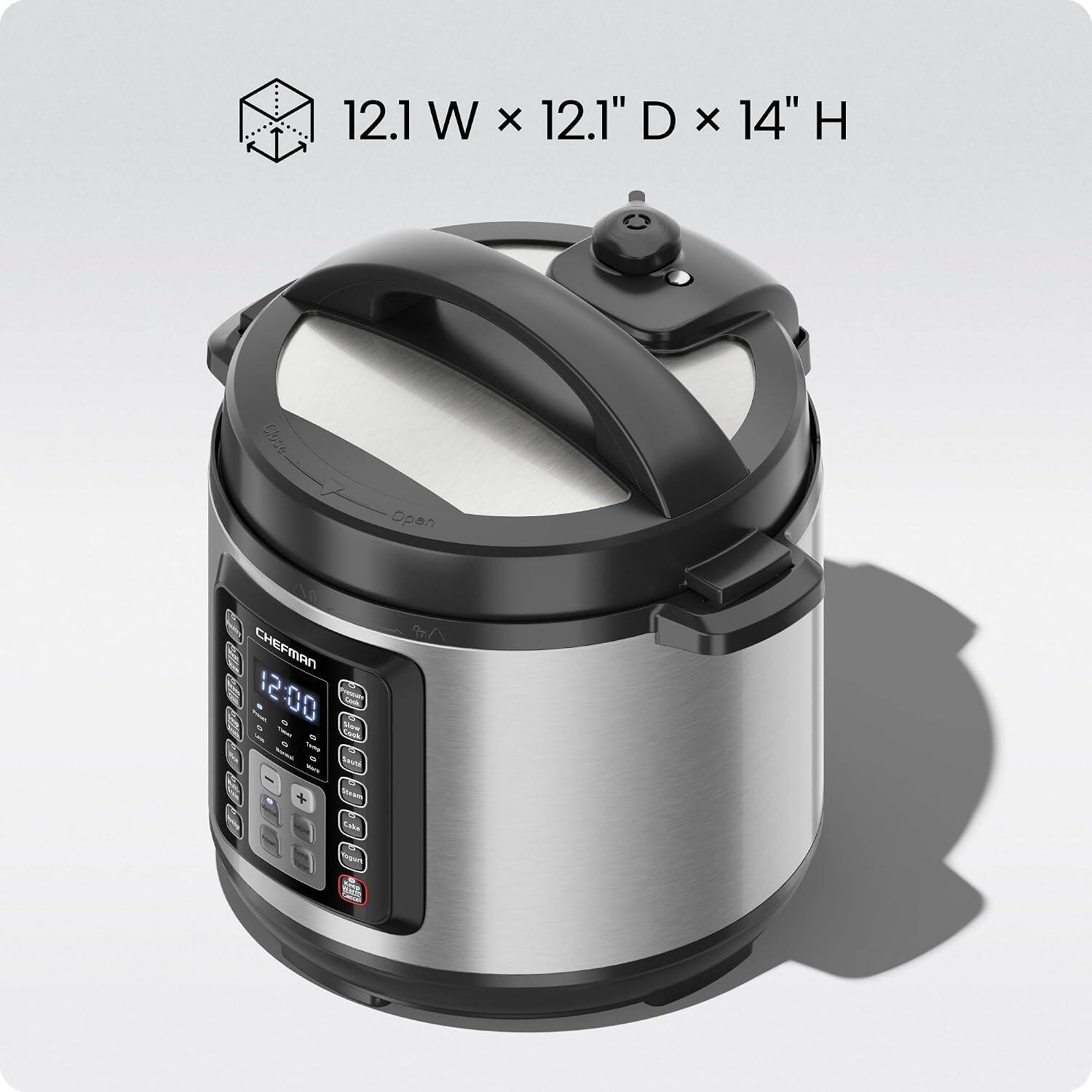 12.1 W x 12.1" D x 14" H  
CHEFMAN  
12:00