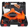 Front. VEVOR - Electric Car Jack, 3 Tons /6600 lbs Scissor Jack, 12V Electric Automatic Jack with Double Saddles and Remote Control - Orange;Black.