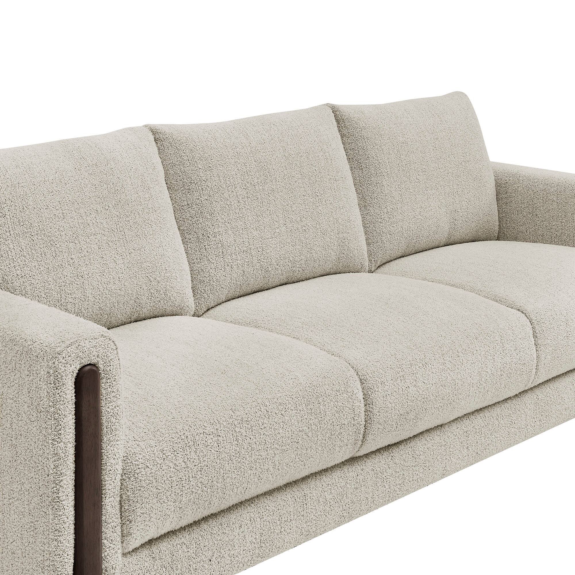 Alt View 3. Modway - Hawken Boucle Fabric Sofa by Modway - Parchment Espresso.