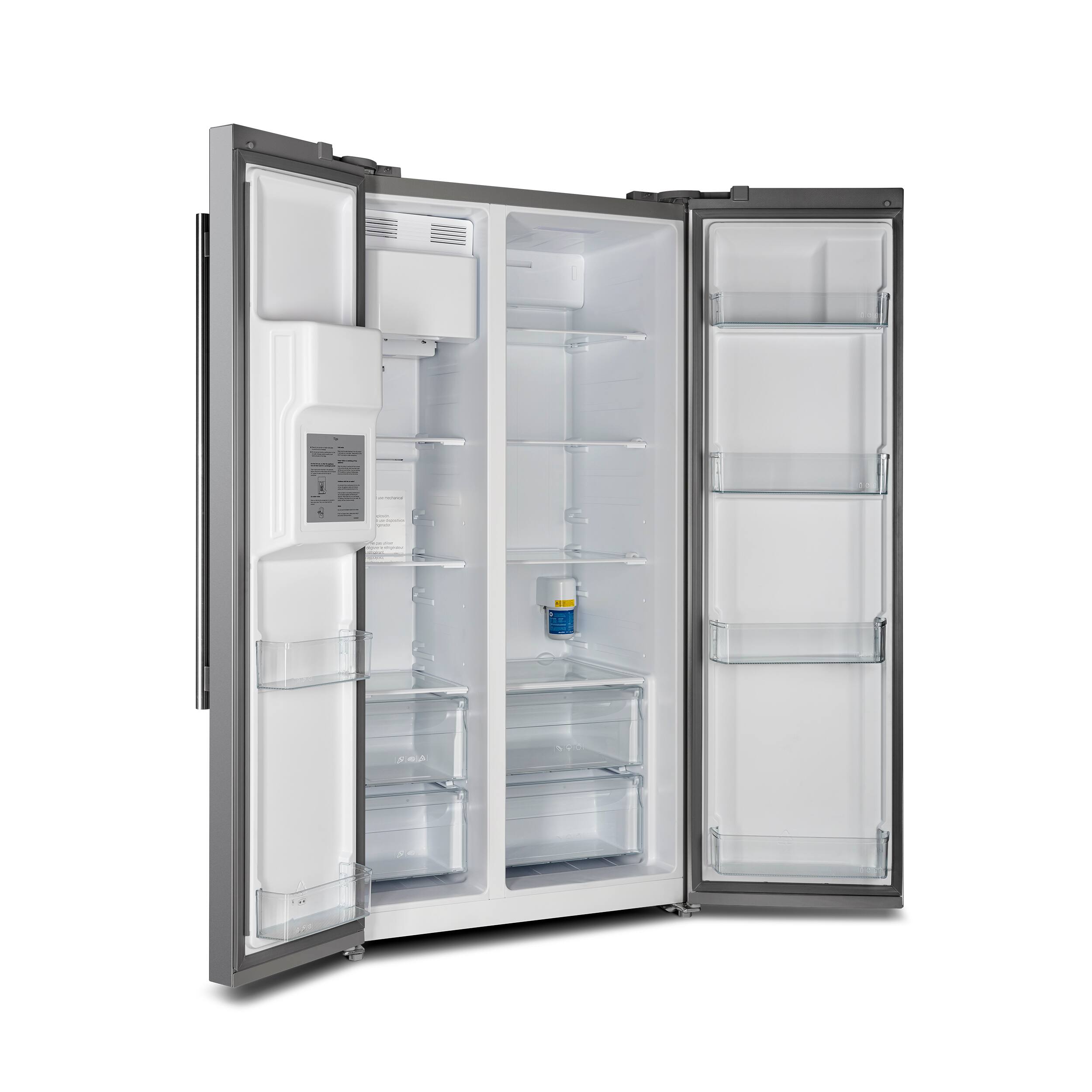 Alt View 4. Forno Appliances - 36 in. Wide Salerno 20 Cu. Ft. Side-by-Side Refrigerator with Extendable Decorative Trim Grill - Stainless Steel.