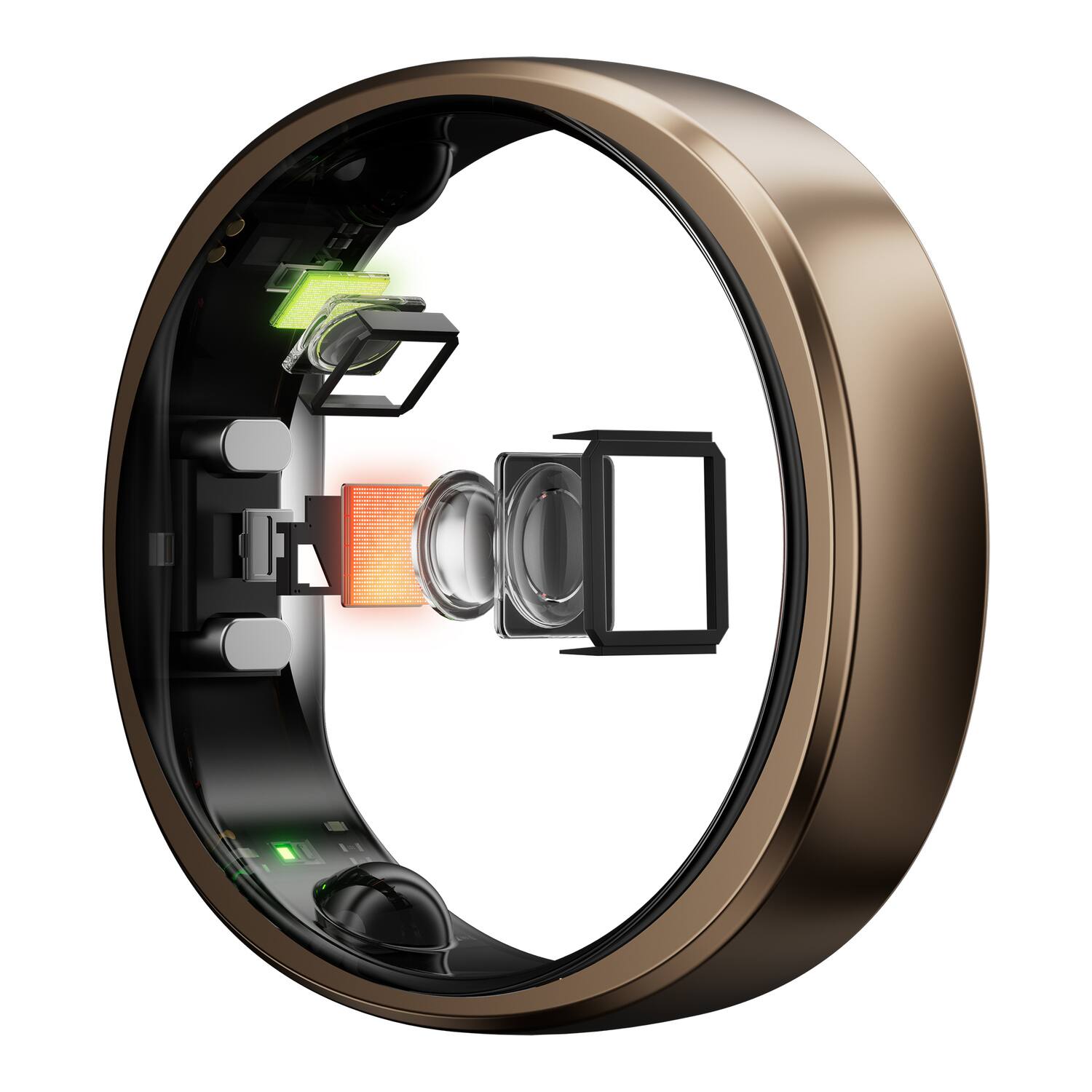 Alt View 1. RINGCONN - Gen 2 Air Ultra-Thin Smart Ring, Health Tracking, AI for Proactive Wellness, Size 6 - Dune Gold.