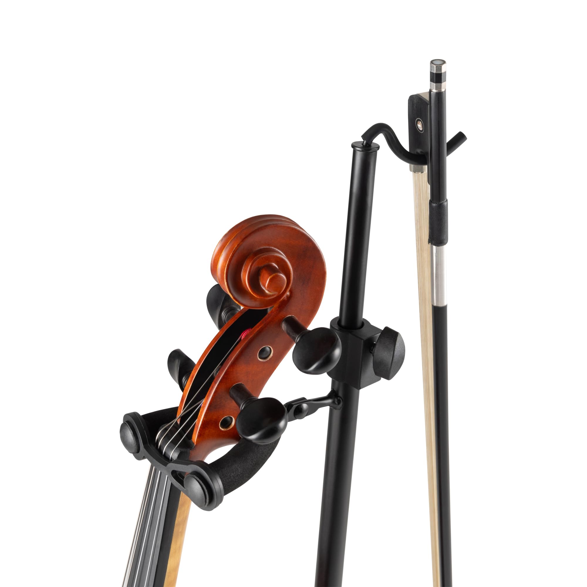 Alt View 3. On Stage Stands - OnStage Viola/Violin Stand with Bow Holder Foldable Orchestral Strings Accessories-Head Protection Lock&Bow - Black.