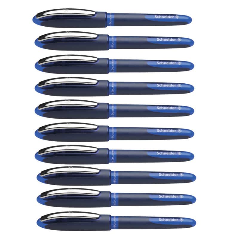 Schneider - One Business Rollerball Pens, 0.6mm, Blue, Pack of 10