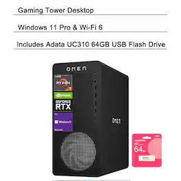 HP OMEN - 16L Desktop - AMD Ryzen 7 8700F - 64GB RAM, 4TB SSD - NVIDIA GeForce RTX 5060 - For Gaming & Everyday Creativity - Black