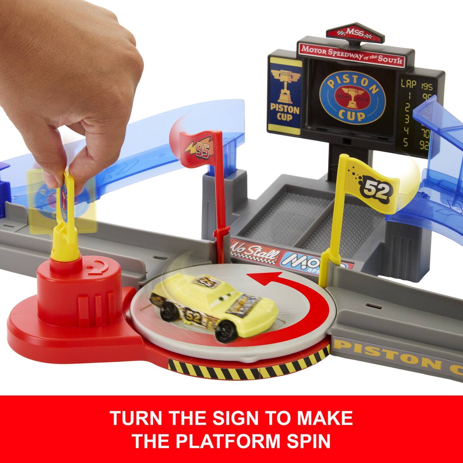 95 MSS MOTOR SPEEDWAY of SOUTH PISTON LAP 195 I or PISTON 2 CUP CUP 3 4 10 S 92 52 2 No NoStall. ss MO SPM 2s PISTON C TURN THE SIGN TO MAKE THE PLATFORM SPIN