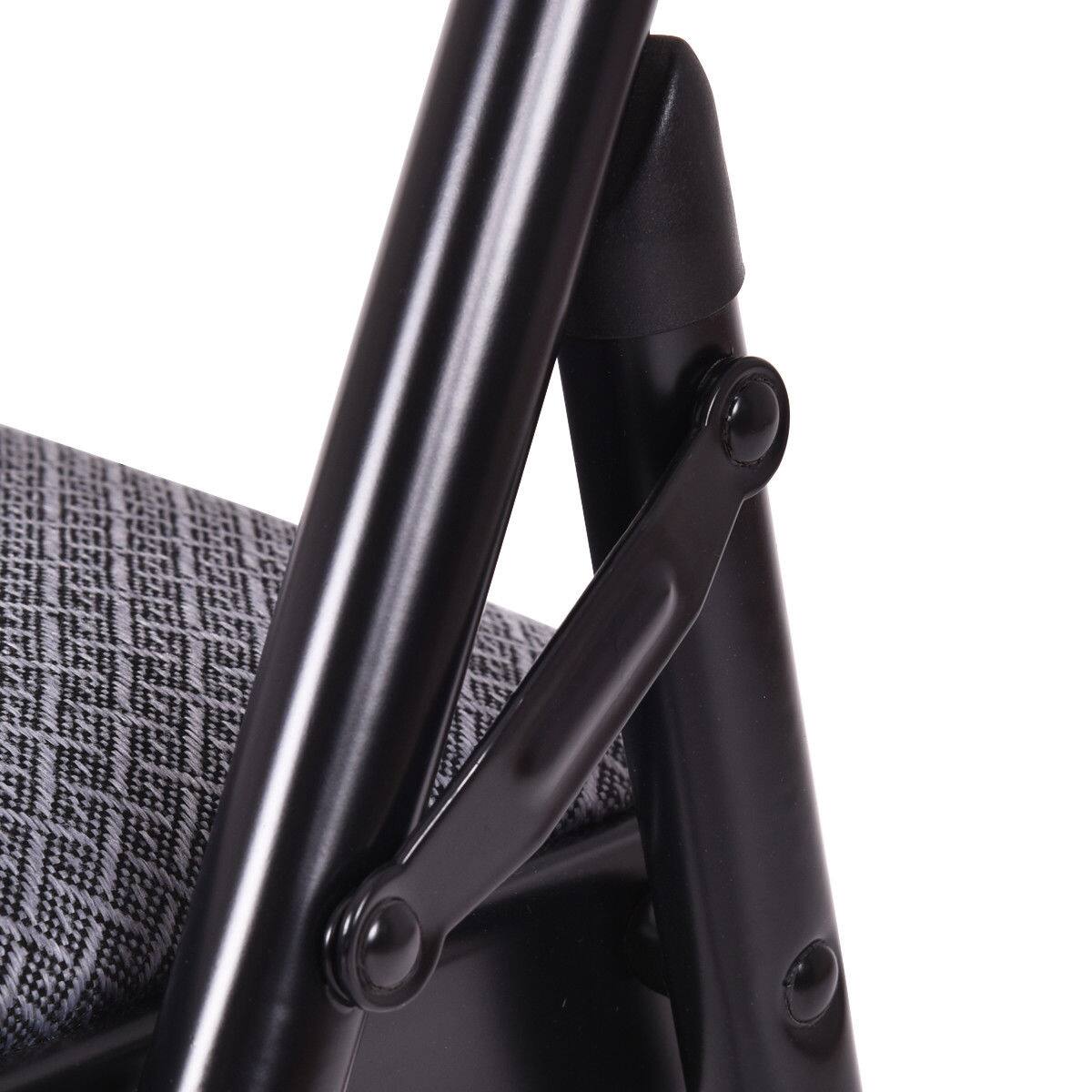 Alt View 7. Costway - Costway Set of 6 Folding Chairs Fabric Upholstered Padded Seat Metal Frame Home Office - Gray.