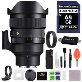 Sigma - 15mm f/1.4 DG DN Diagonal Fisheye Art Lens for Sony E-Mount w/ Advanced Accessories Bundle | 478965 - Black