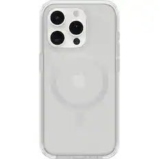 Front. OtterBox - Symmetry Series Hard Shell for MagSafe for Apple iPhone 15 Pro - Clear.