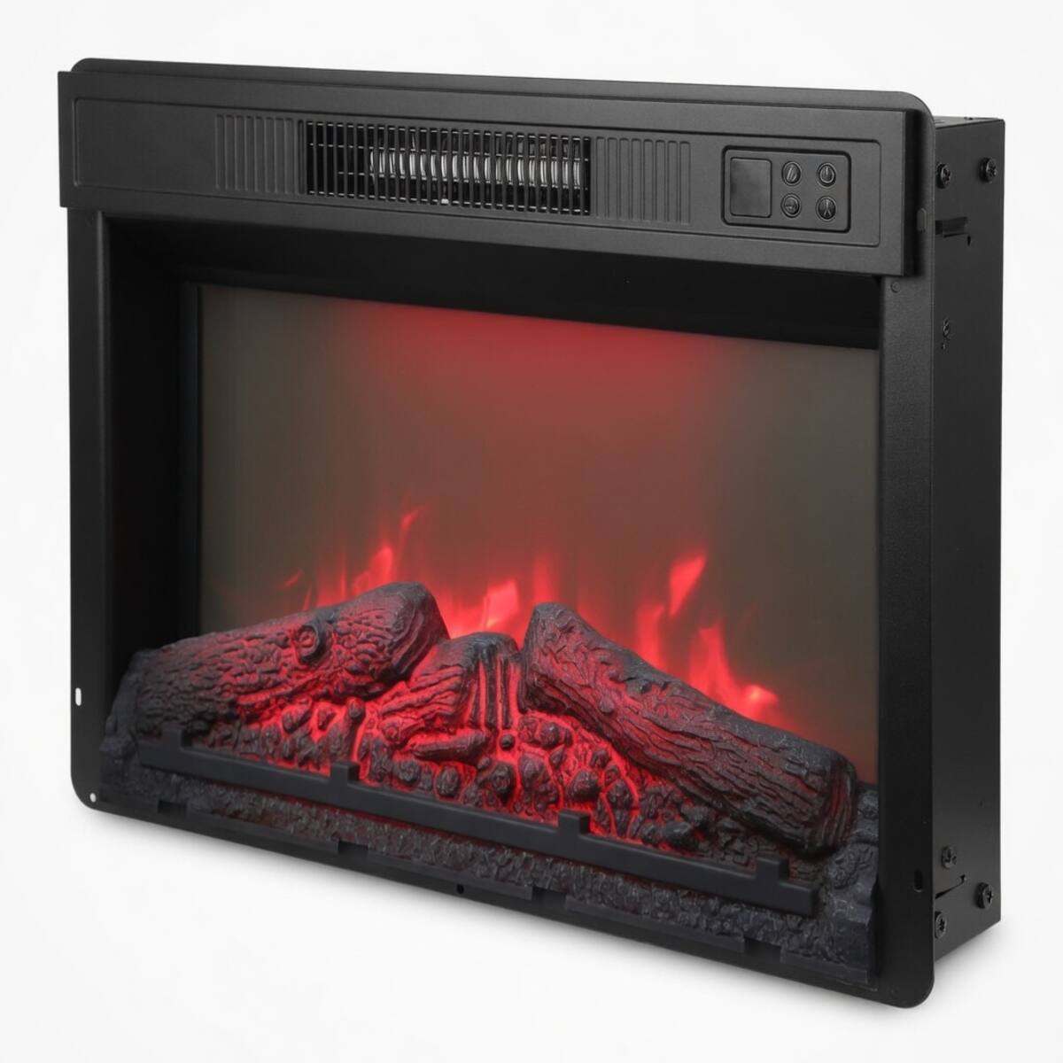 Alt View 7. Loheer - Loheer 23 inch electric fireplace insert, Recessed Wall Mount Fireplace with Multicolor Flames, 1400W Heater - Black.
