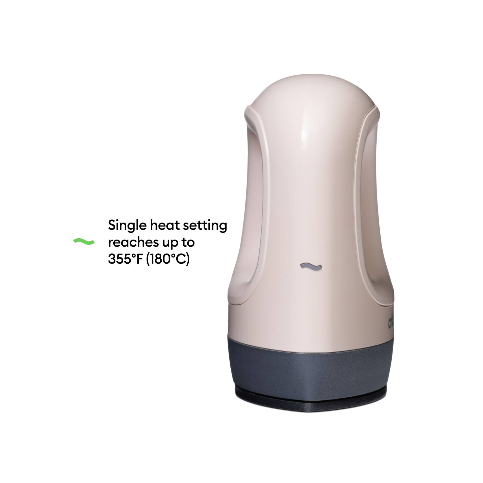 Single heat setting reaches up to 355°F (180°C)