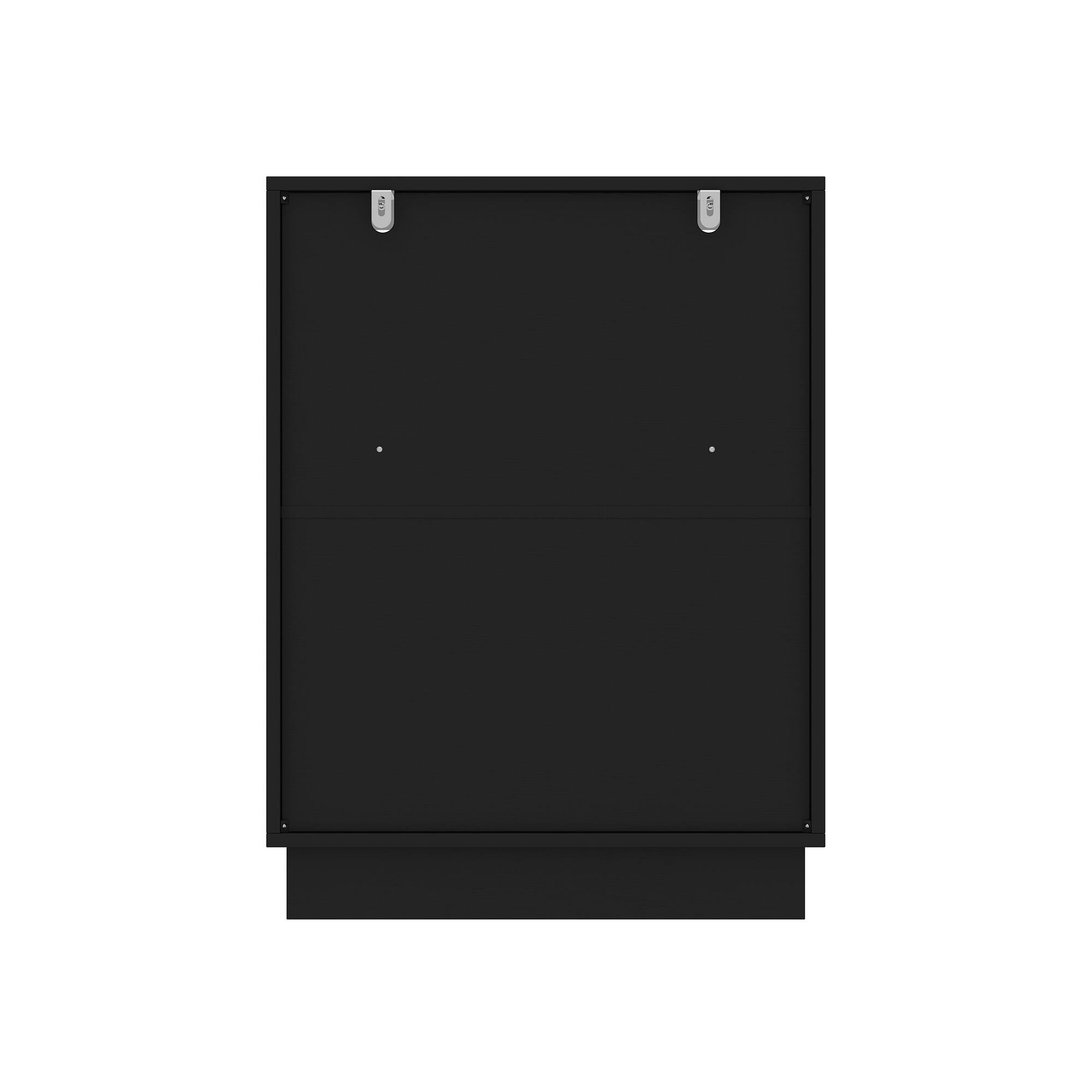 Back. Famapy - Famapy Geometric - Pattern Nightstand – 2 Drawers with Silent Rails for Modern Spaces - Black.