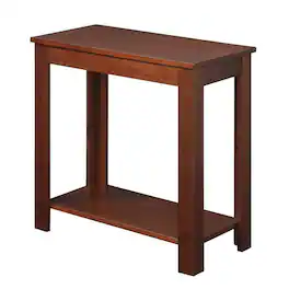 FurniFact - Chairside End Table - Mahogany