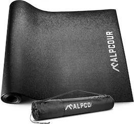 Alpcour - 36"x78" Bike Trainer Mat - Water-Resistant, Anti-Slip, Noise Insulating Multipurpose Floor Protection - Black