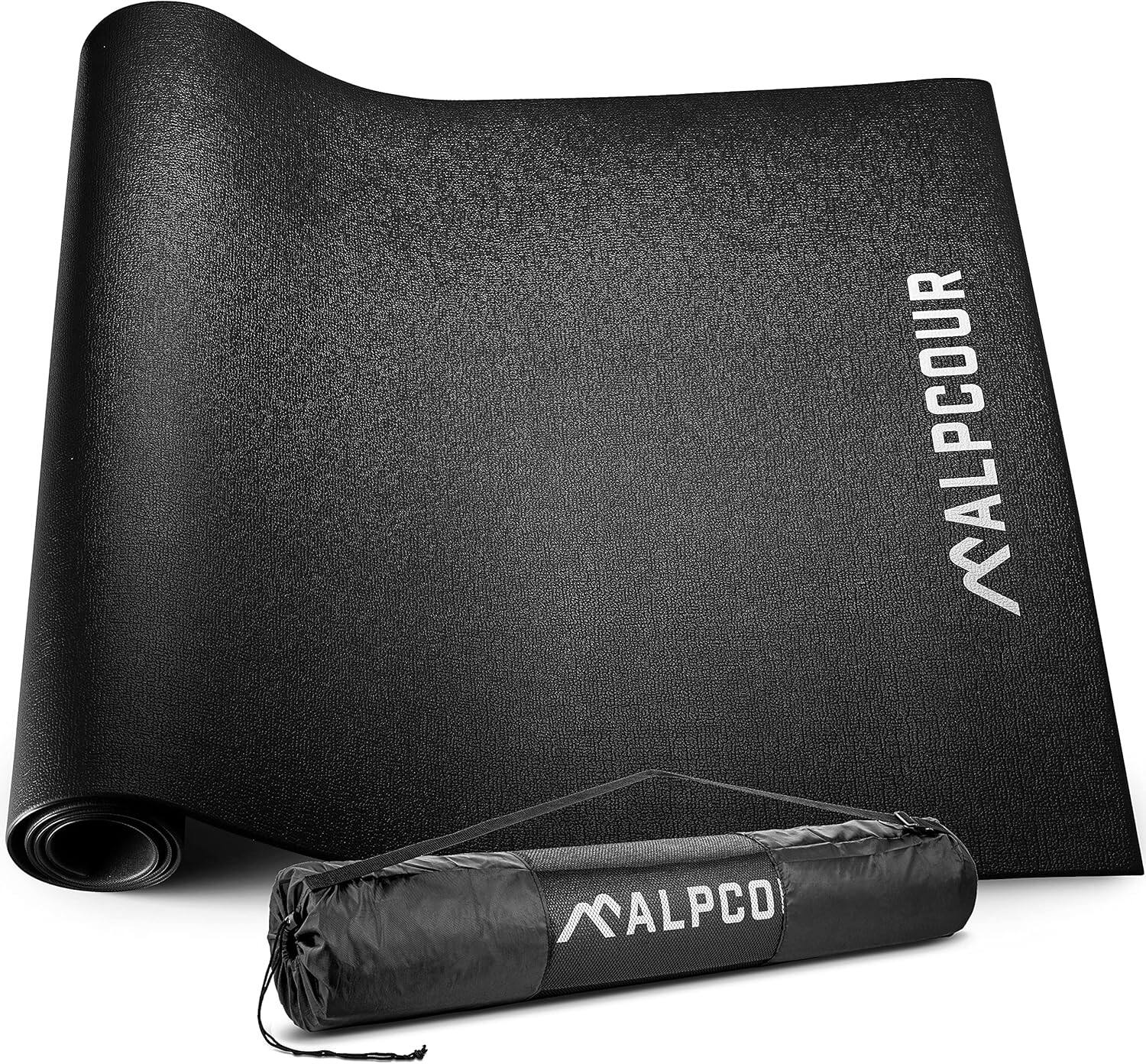 Alpcour - 36"x78" Bike Trainer Mat - Water-Resistant, Anti-Slip, Noise Insulating Multipurpose Floor Protection - Black