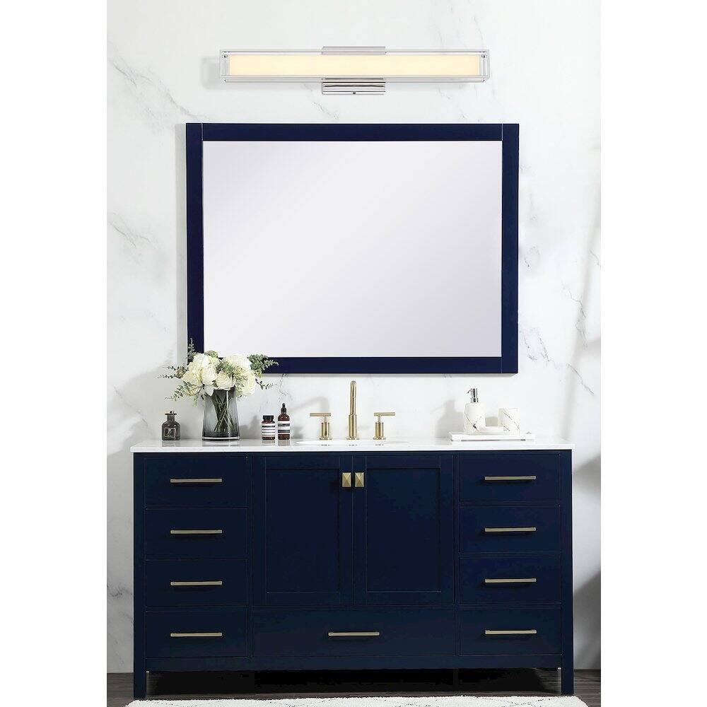 Alt View 5. Living District - Aden 24 Inch Led Wall Sconce In Chrome - Chrome.